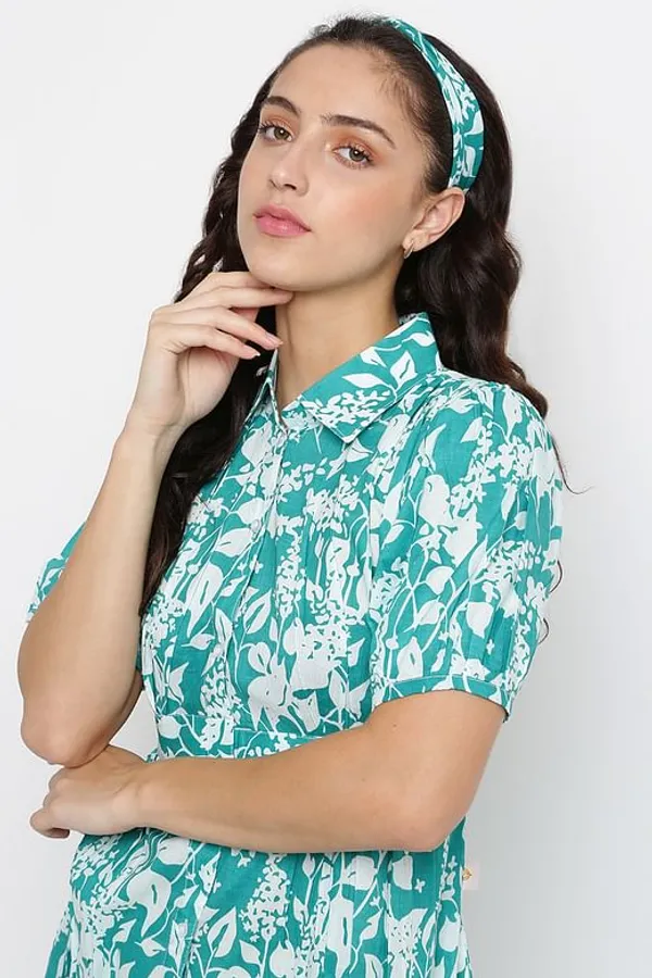 Green_Cotton_Digital_printed_Dress