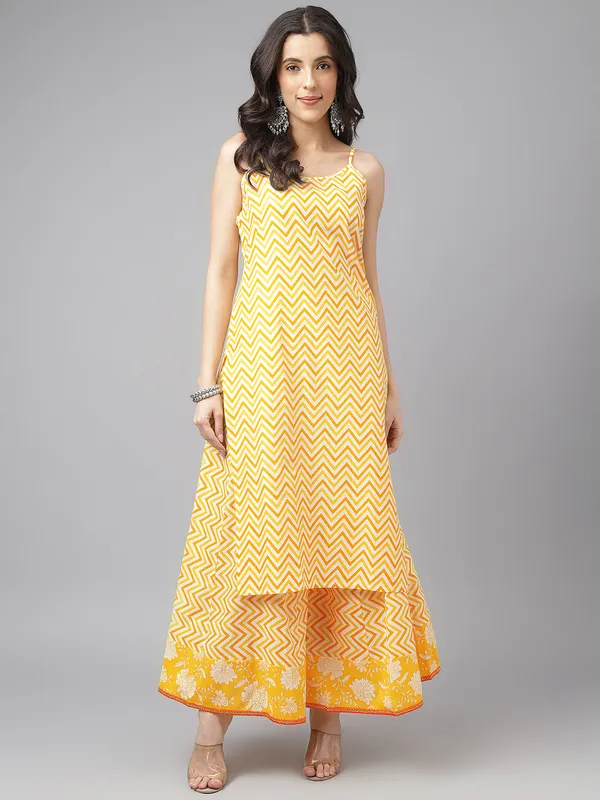 Cotton__four_piece_Kurta_with_Palazzos_with_Dupatta_&_Inner