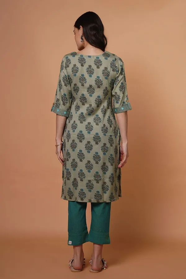 Green_Cotton_Kurta_With_Jacket_Set