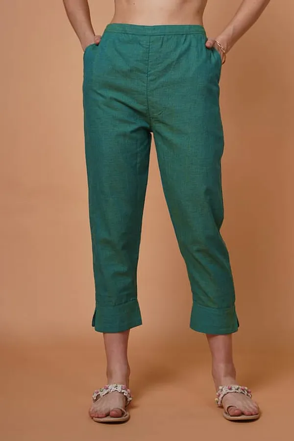 Green_Cotton_Pants_For_Women