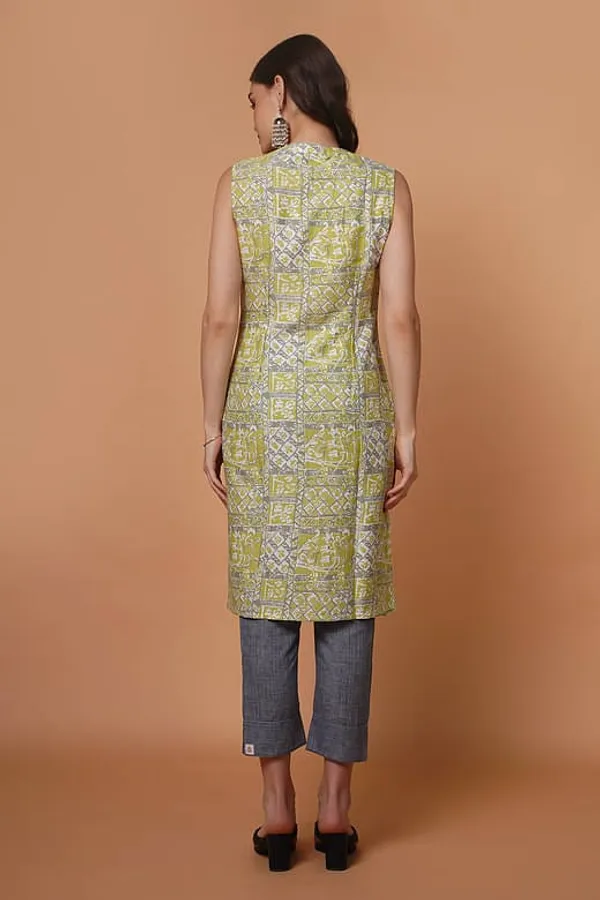 Green_Rayon_Sleeveless__kurta