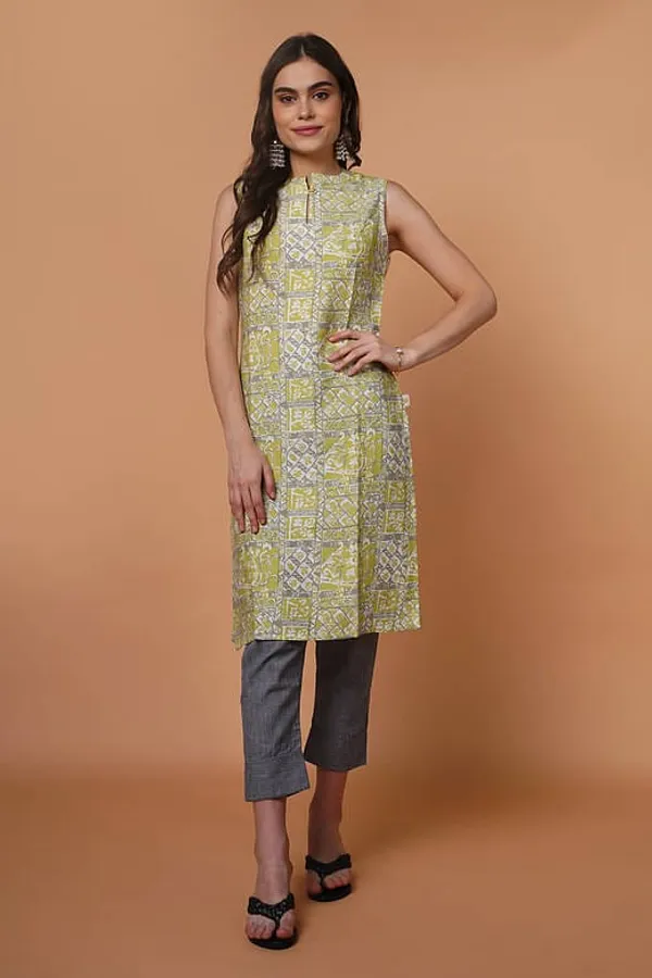 Green_Rayon_Sleeveless__kurta