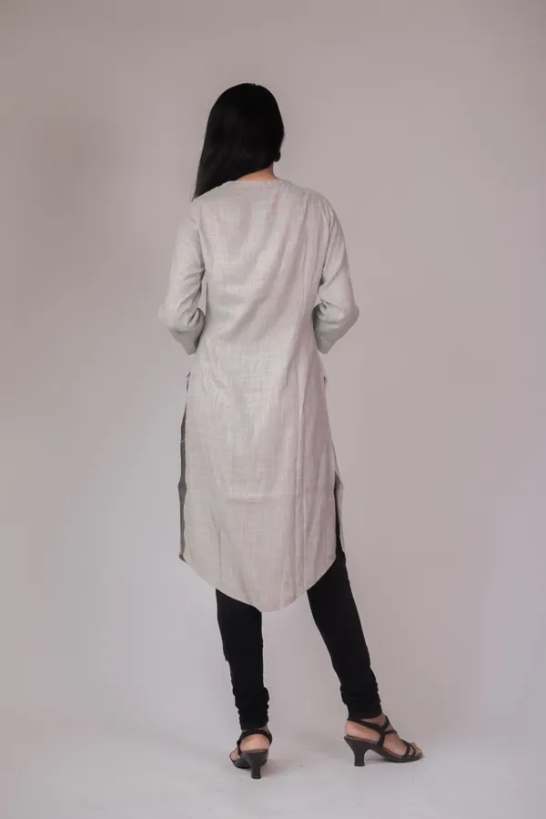 Grey_Linen_Kurta_with_Hand_Embellishment