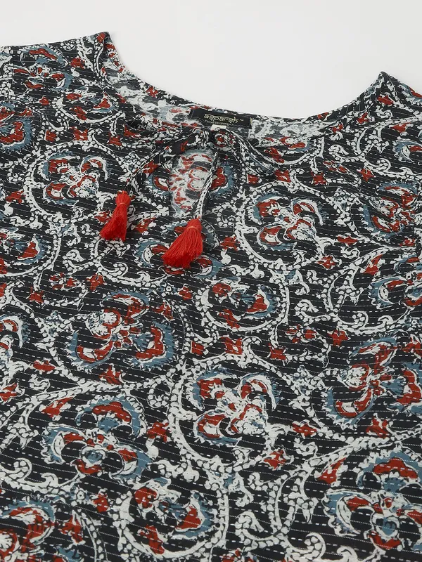 Black_Cotton_Short_Kurta