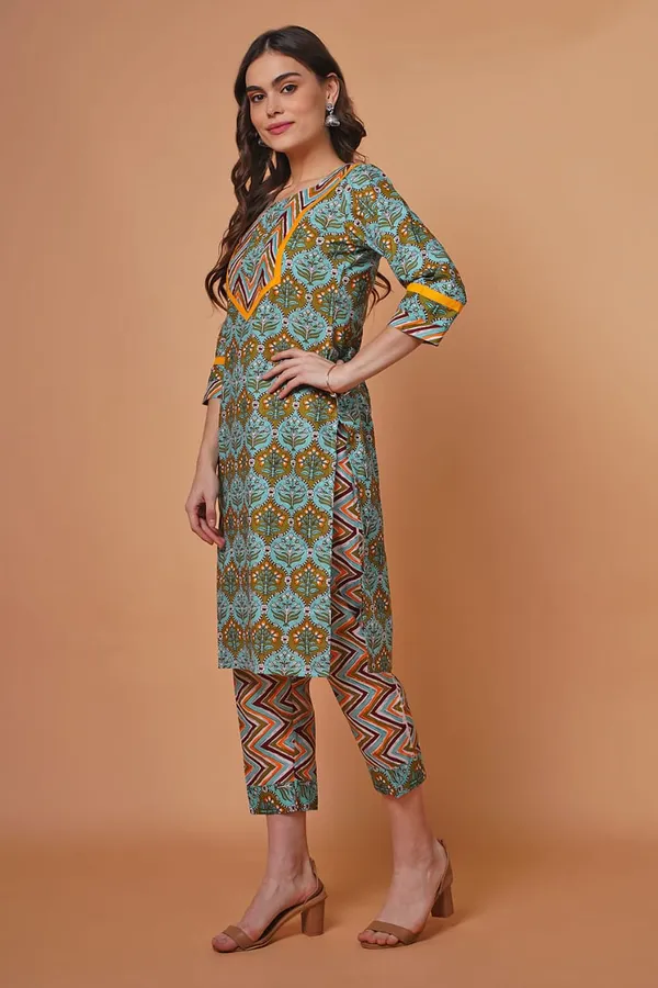Yellow_Cotton_Printed_Kurta_Set