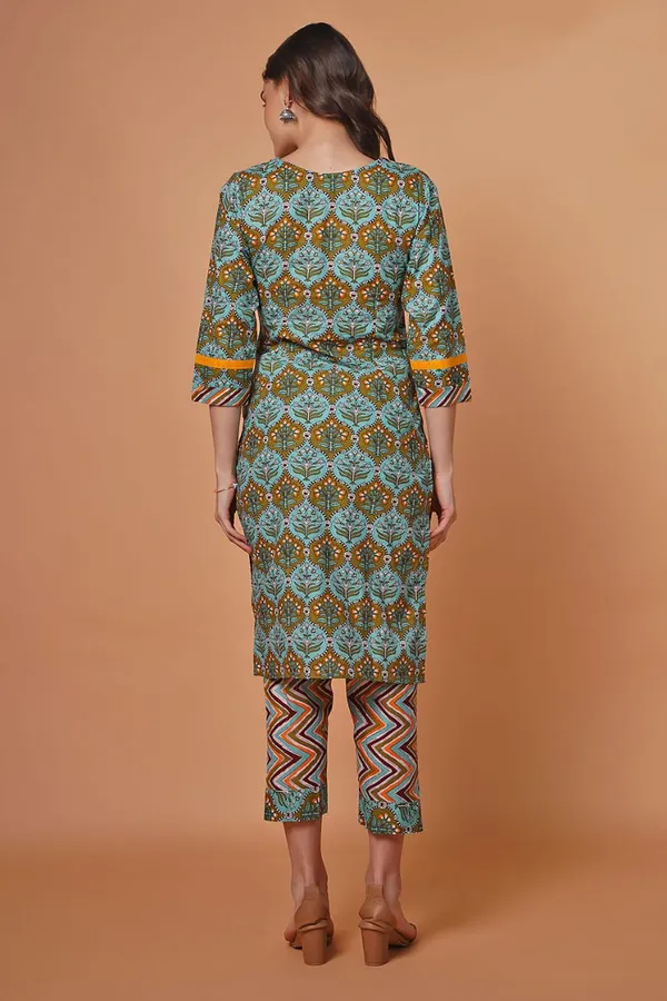 Yellow_Cotton_Printed_Kurta_Set