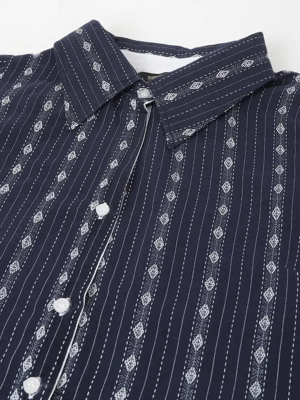 Blue_Front_Button_Down_Cotton_Kurta