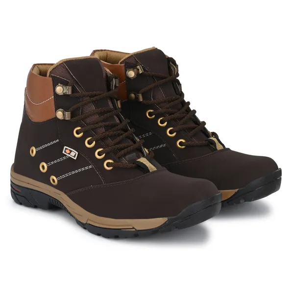 Brown_Leatherette_Tough_Heavy_Duty_Ankle_Length_Casual_Long_Boots_For_Men