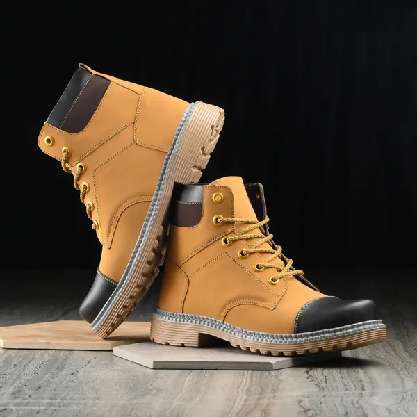 Shoe Island Leather Tan Brown Solid Tough Heavy Duty High Ankle Length Mens  Casual Long Boots For Men Price in India Buy Shoe Island Leather Tan