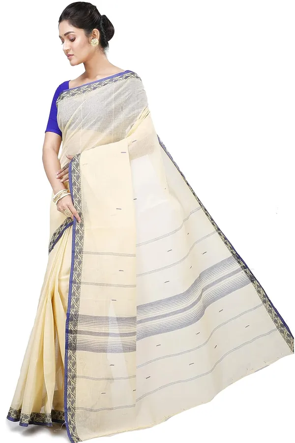 Pure_Cotton_Bengali_Tant_Saree_for_Women_|_Premium_Woven_Design_Saree__|_Cream