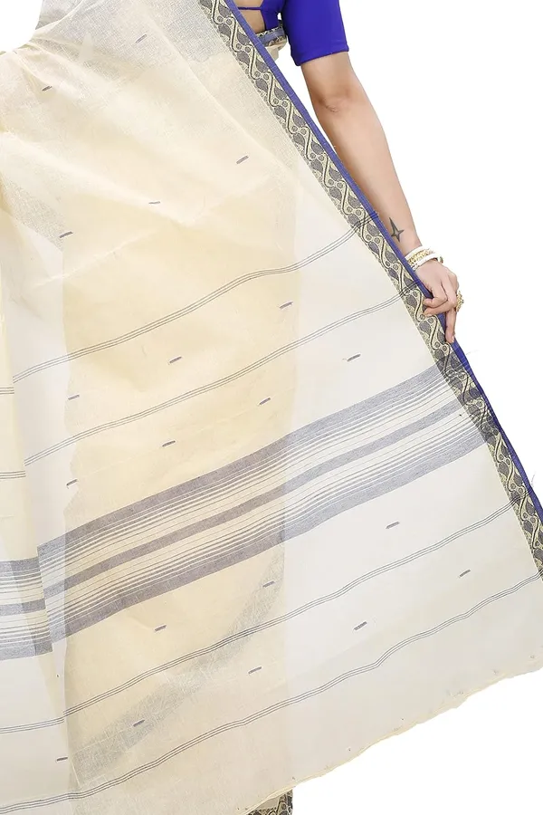 Pure_Cotton_Bengali_Tant_Saree_for_Women_|_Premium_Woven_Design_Saree__|_Cream