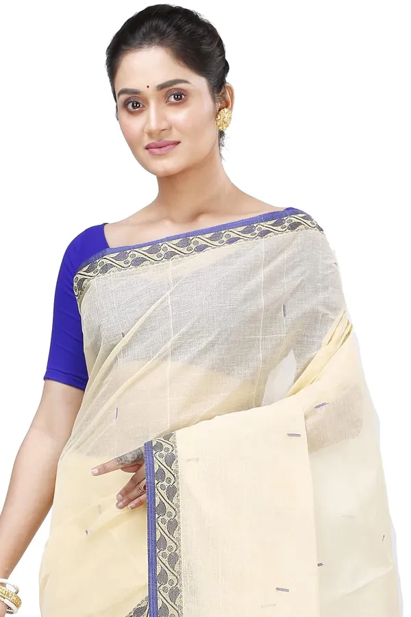 Pure_Cotton_Bengali_Tant_Saree_for_Women_|_Premium_Woven_Design_Saree__|_Cream