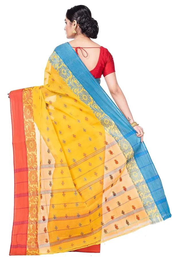 Pure_Cotton_Bengali_Tant_Saree_for_Women_|_Premium_Woven_Design_Saree__|_Yellow