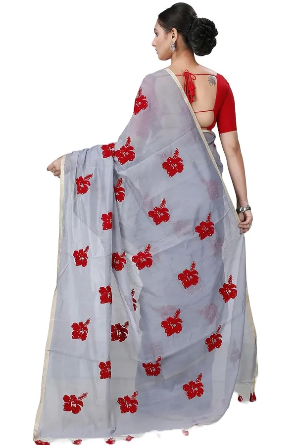 Cotton_Bengali_Handloom_Saree_for_Women_|_Premium_Woven_Printed_Saree_|_Ash