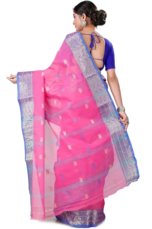 Pure_Cotton_Bengali_Tant_Saree_for_Women_|_Premium_Woven_Design_Saree__|_Pink