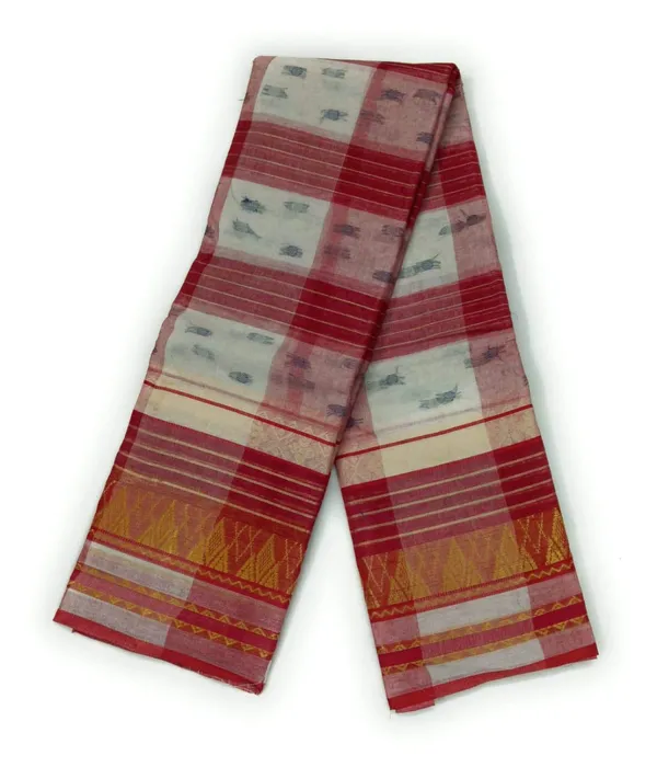 Pure_Cotton_Bengali_Tant_Saree_for_Women_|_Premium_Woven_Design_Saree__|_Red