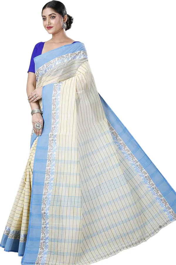 Pure_Cotton_Bengali_Tant_Saree_for_Women_|_Premium_Woven_Design_Saree__|_Sky_Blue