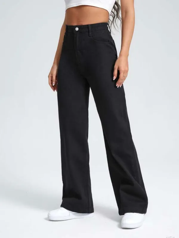 Jet_Black_High_Waist_Wide_Leg_Bell_Bottom_Jeans