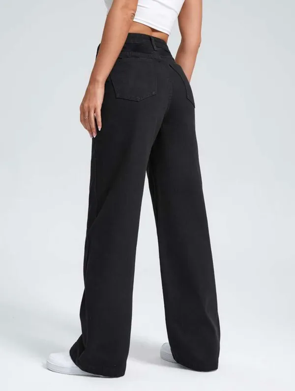 Jet_Black_High_Waist_Wide_Leg_Bell_Bottom_Jeans