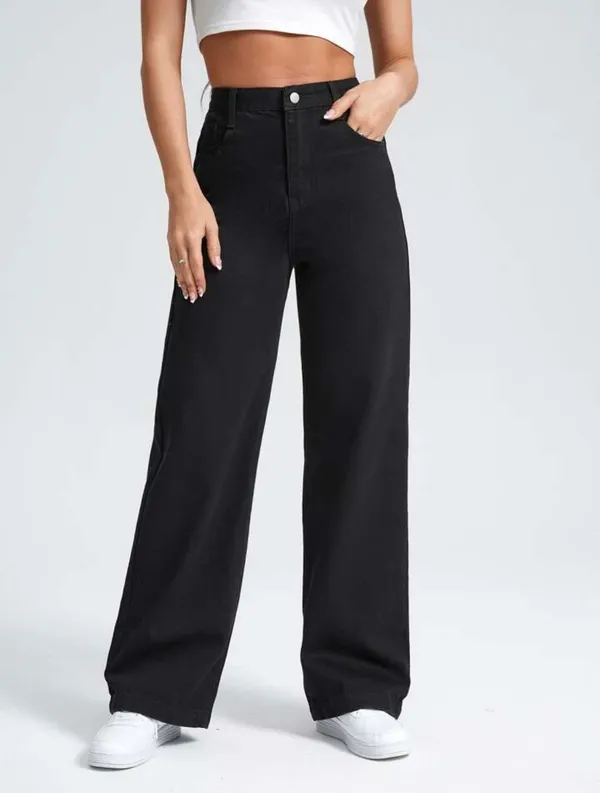 Jet_Black_High_Waist_Wide_Leg_Bell_Bottom_Jeans
