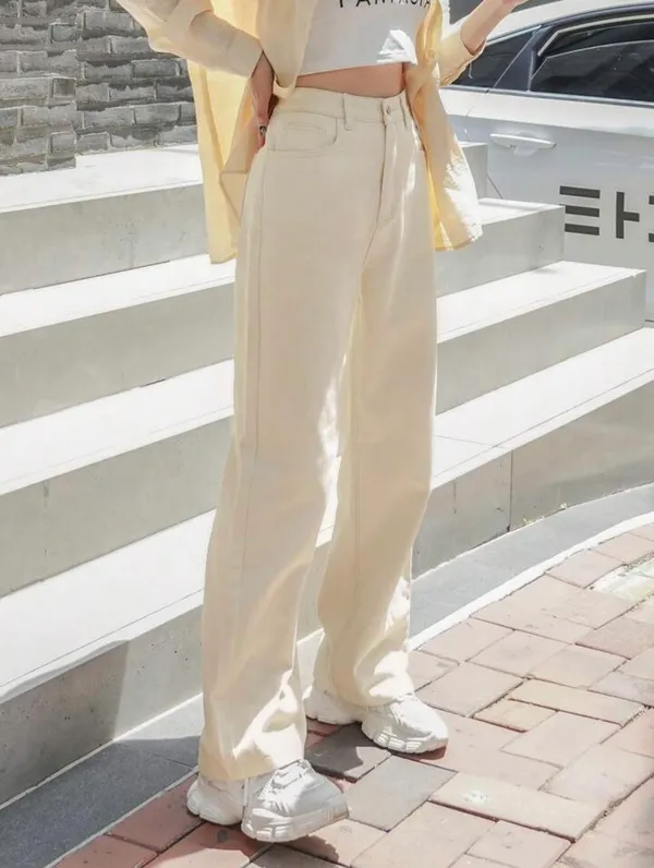 Cream_High_Waist_Wide_Leg_Bell_Bottom_Jeans