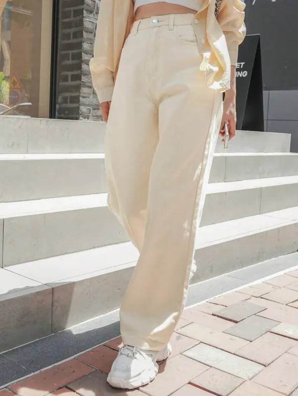 Cream_High_Waist_Wide_Leg_Bell_Bottom_Jeans