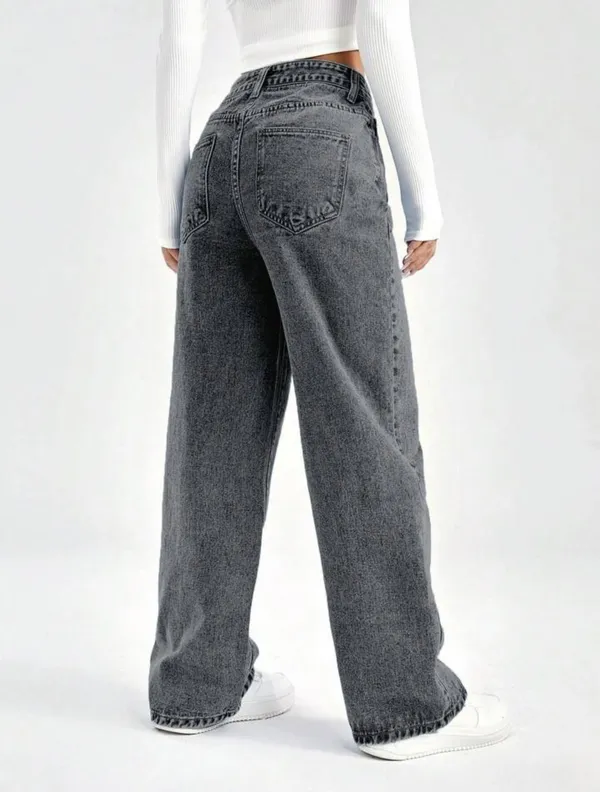 Charcoal_Grey_High_Waist_Wide_Leg_Bell_Bottom_Jeans