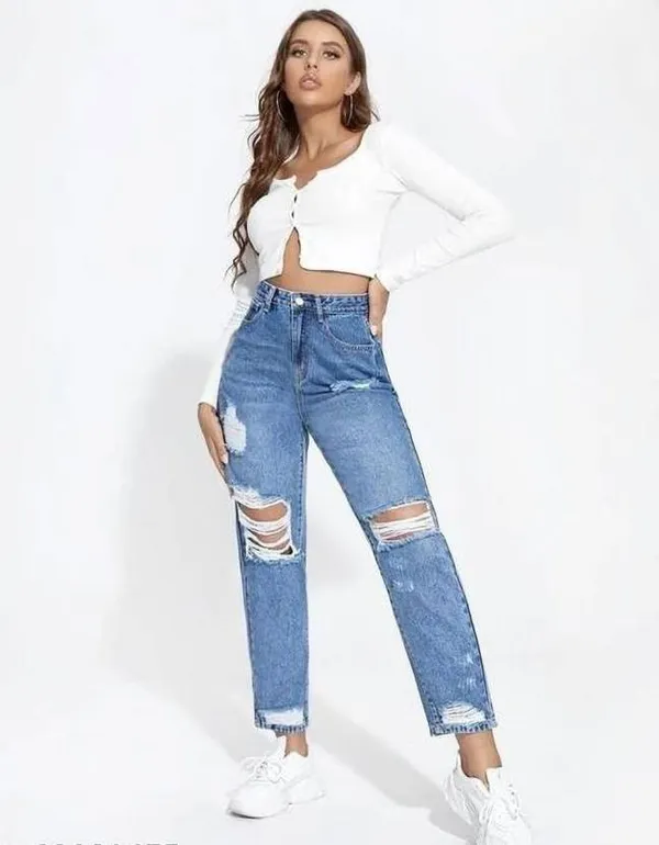 Blue_Trendy_Women's_High_Waist_Mom_Fit_Ripped_Jeans