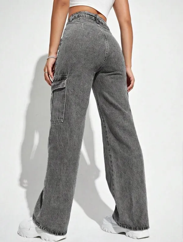 Charcoal_Grey_High_Waist_Wide_Leg_Side_Flap_Pocket_Cargo_Jeans