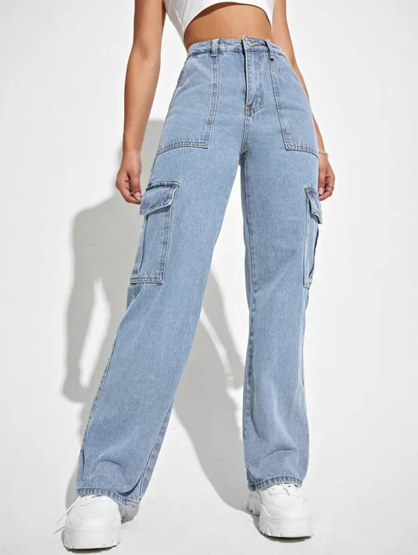 Light_Blue_High_Waist_Wide_Leg_Side_Flap_Pocket_Cargo_Jeans
