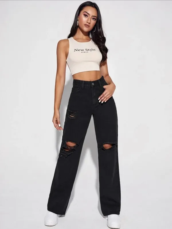 Black_Wide_Leg_High_Waist_Knee_Cut_Bell_Bottom_Jeans