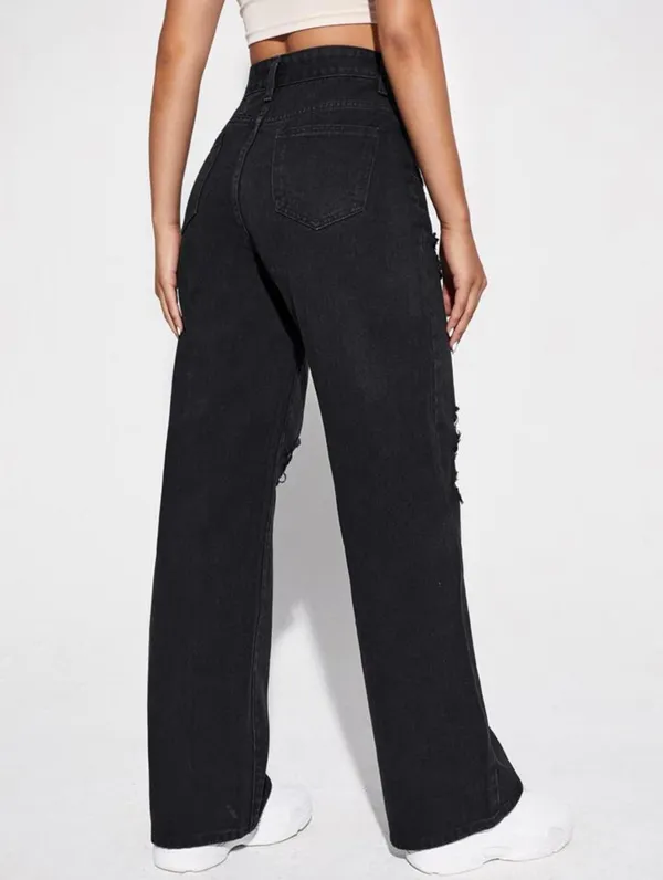 Black_Wide_Leg_High_Waist_Knee_Cut_Bell_Bottom_Jeans