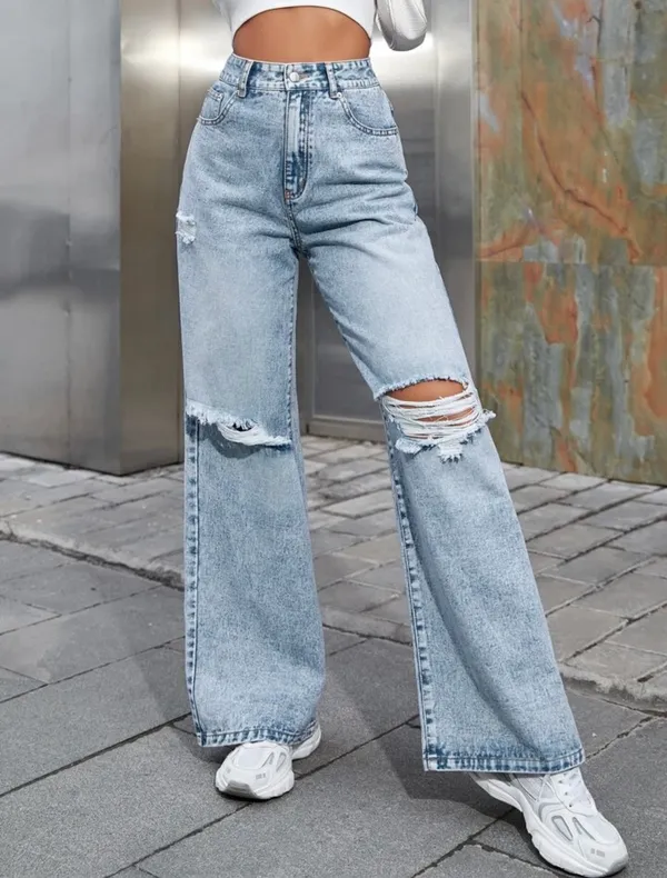 Ice_Blue_Wide_Leg_High_Waist_Knee_Cut_Bell_Bottom_Jeans