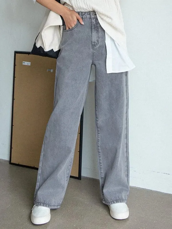 GreyComfy_Women's_High_Waist_Flared_Jeans