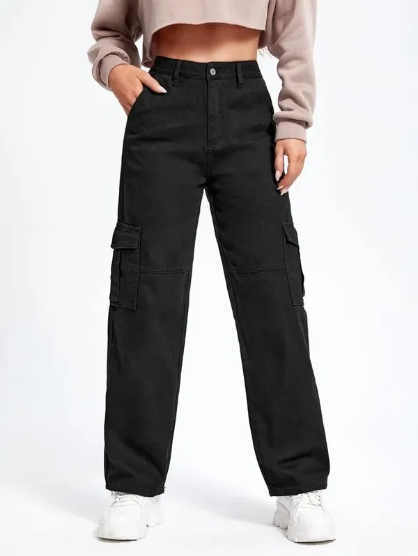 6_POCKET_HIGH-RISE_CARGO_JEANS_-_BLACK