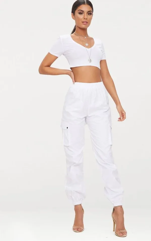 Whitestylish_Women's_4_Pocket_High_Waist_Denim_Cargo