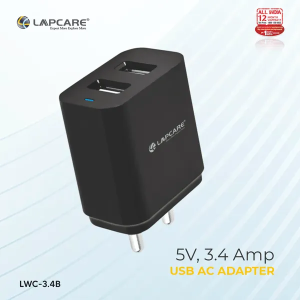 Lapcare_15W_5V_3.4Amp_Dual_USB_Smart_Charger_Fast_Charging_Power_Adaptor/Charger_for_All_iOS_&_Android_Devices,_Black_(Without_Cable)