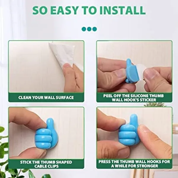 CLGD_20_Pieces_Thumb_Wall_Hook,_Silicone_Creative_Thumbs_Up_Shape_Wall_Hook,_Multifunctional_Thumb_Hook_Holder_Cable_Clip_Organizer_Key_Hook_Wall_Hangers_for_Home_Office_Bedroom_multi_color