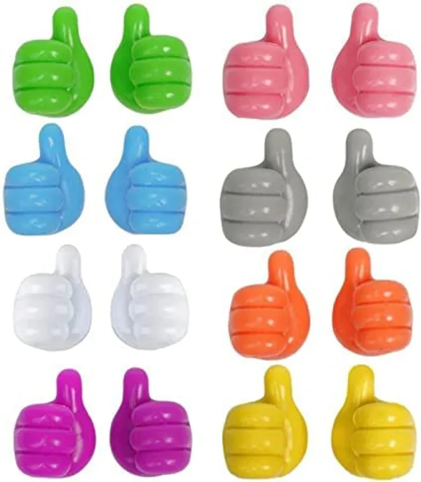 CLGD_20_Pieces_Thumb_Wall_Hook,_Silicone_Creative_Thumbs_Up_Shape_Wall_Hook,_Multifunctional_Thumb_Hook_Holder_Cable_Clip_Organizer_Key_Hook_Wall_Hangers_for_Home_Office_Bedroom_multi_color