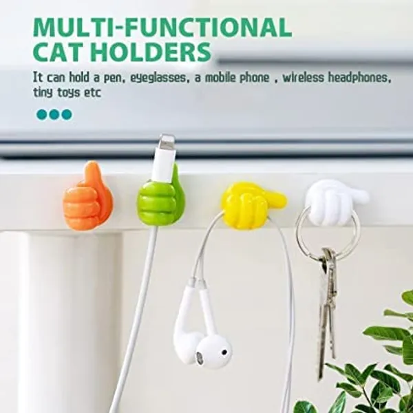 CLGD_20_Pieces_Thumb_Wall_Hook,_Silicone_Creative_Thumbs_Up_Shape_Wall_Hook,_Multifunctional_Thumb_Hook_Holder_Cable_Clip_Organizer_Key_Hook_Wall_Hangers_for_Home_Office_Bedroom_multi_color
