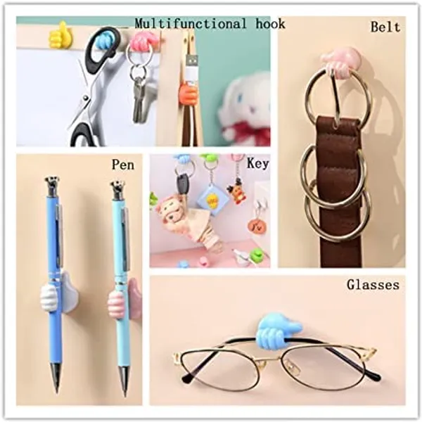 CLGD_20_Pieces_Thumb_Wall_Hook,_Silicone_Creative_Thumbs_Up_Shape_Wall_Hook,_Multifunctional_Thumb_Hook_Holder_Cable_Clip_Organizer_Key_Hook_Wall_Hangers_for_Home_Office_Bedroom_multi_color