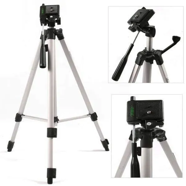 CLGD_330A_Aluminum_Portable_Tripod_Stand_3_Way_Head_for_Digital_Camera_Camcorder_with_Mobile_Holder_Tripod_Kit