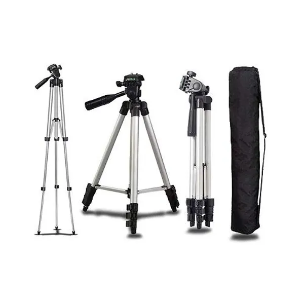 CLGD_330A_Aluminum_Portable_Tripod_Stand_3_Way_Head_for_Digital_Camera_Camcorder_with_Mobile_Holder_Tripod_Kit
