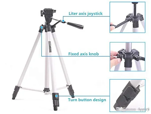 CLGD_330A_Aluminum_Portable_Tripod_Stand_3_Way_Head_for_Digital_Camera_Camcorder_with_Mobile_Holder_Tripod_Kit
