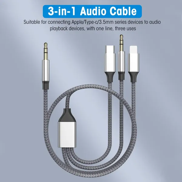 CLGD_3_in_1_Car_AUX_Cable_3.5mm_to_3.5mm_AUX_Cable_Lightning/Type_C_to_3.5mm_AUX_Cable_Universal_HiFi_Audio_Cable_for_iPhone,_Tablet,_Car_Stereo