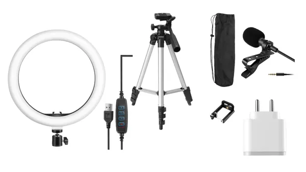 CLGD_Combo_Portable_LED_Ring_Light_with_3_Color_Modes_with_Tripod_Stand_Holder_for_Mobile_Phones_&_Camera_with_Charger