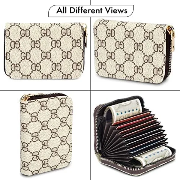 Credit/Debit_Card_Holder_11_Slot_Pu_Leather_Small_Zipper_Wallet_For_Men_&_Women_(Off_White_(Cream))