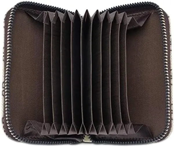 Credit/Debit_Card_Holder_11_Slot_Pu_Leather_Small_Zipper_Wallet_For_Men_&_Women_(Off_White_(Cream))