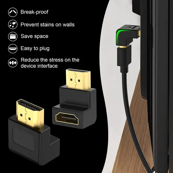 CLGD_HDMI_Adapter_90_Degree_4K_Male_to_Female_HDMI_Connector_270_Degree_Extender_Right_Angle_2_Pack_Combo_L-Type_HDTV_Converter