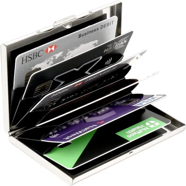 Hub_6_Slots_Credit_Card_Holder_Protector_Slim_Metal_Business_Card_Case_For_Women_Or_Men_(Silver)